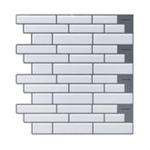 White Long Stripes Peel and Stick Tiles